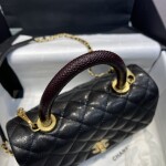 Chanel Coco Handle Black Lizard