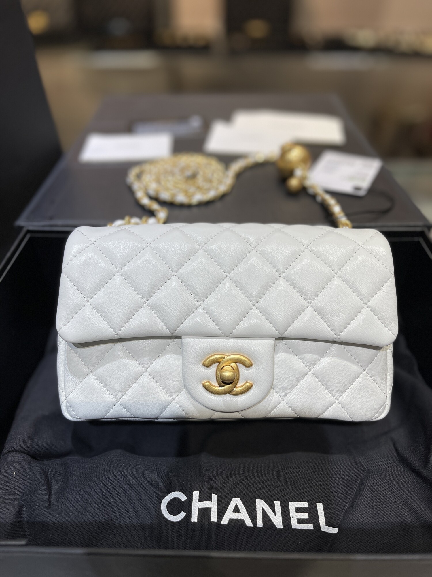 Chanel Flag 20 With Bell White