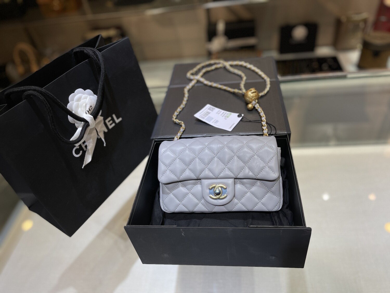 Chanel Flat 20 With Ball Chain Gray