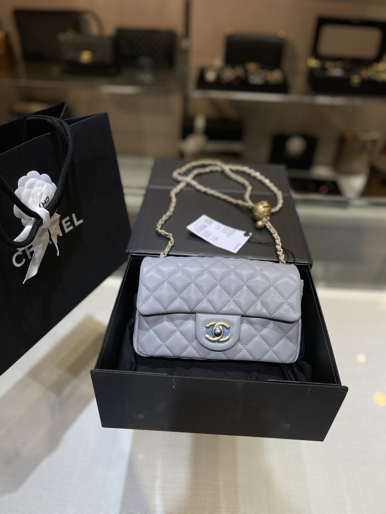 Chanel Flat 20 With Ball Chain Gray