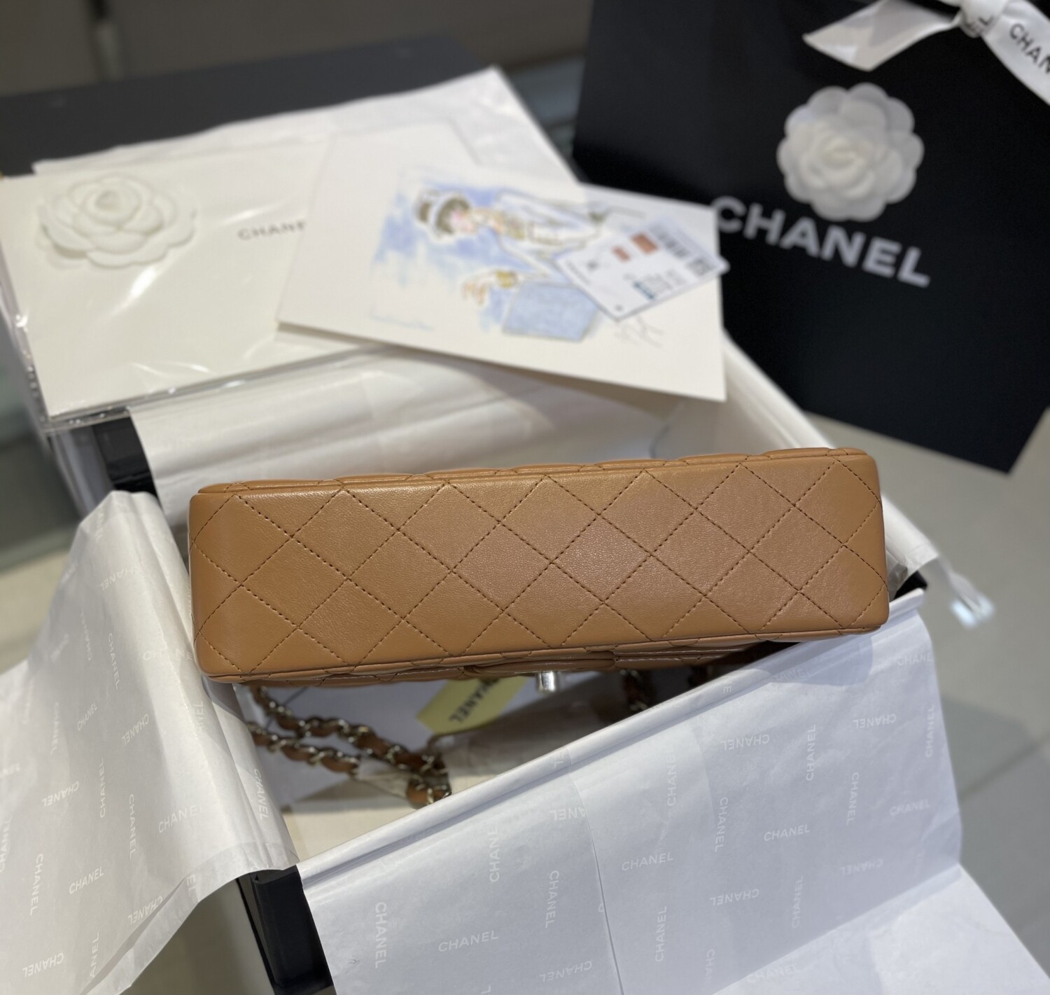 Chanel Flat Classic Brown Nude 25