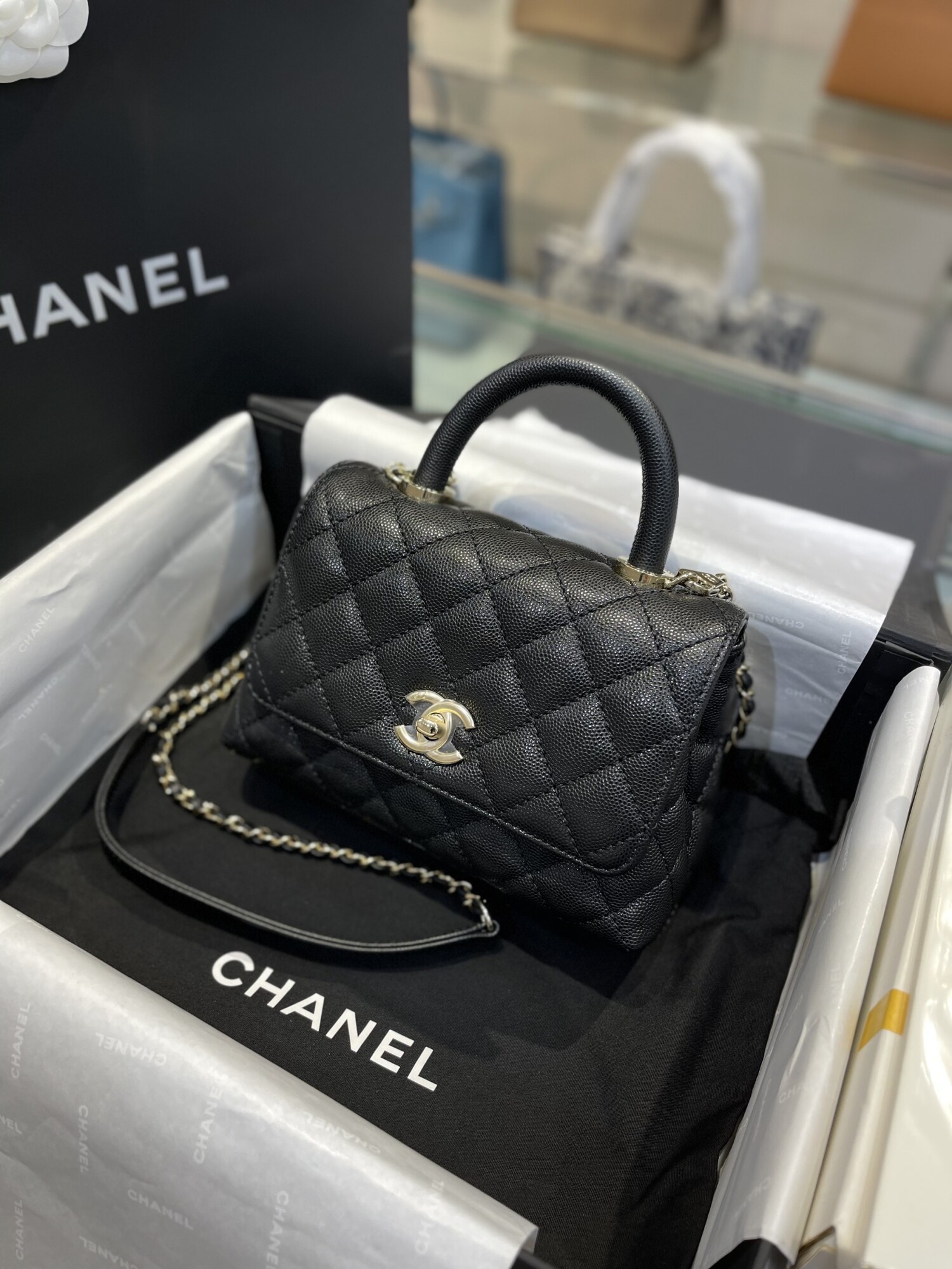 Chanel Handle Coco Mini Cavier