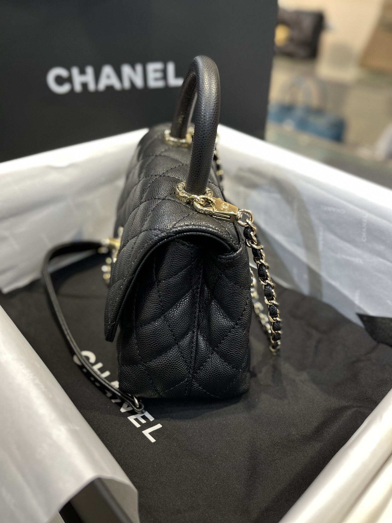 Chanel Handle Coco Mini Cavier