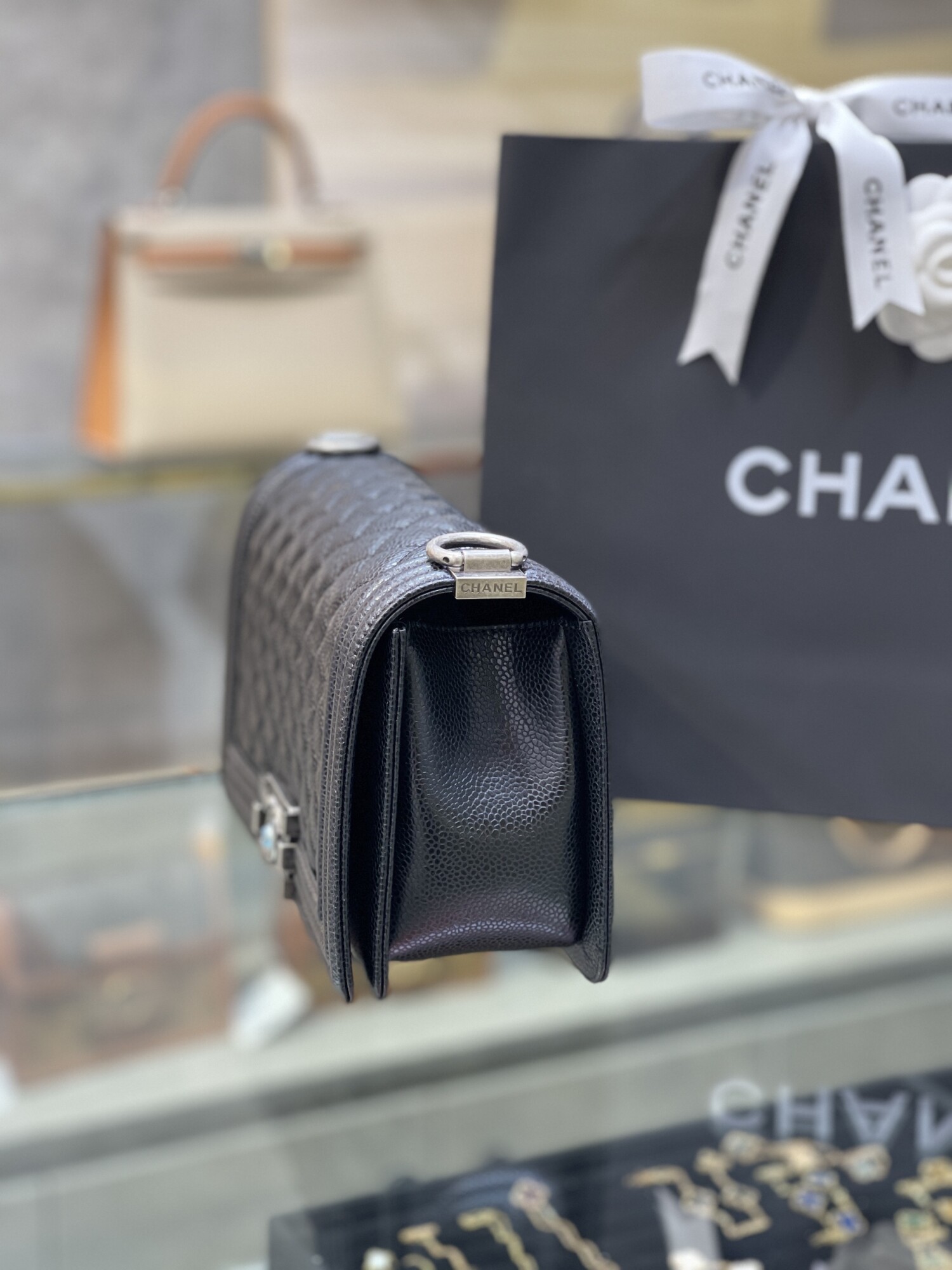 Chanel Leboy 25 Black Caviar Chip