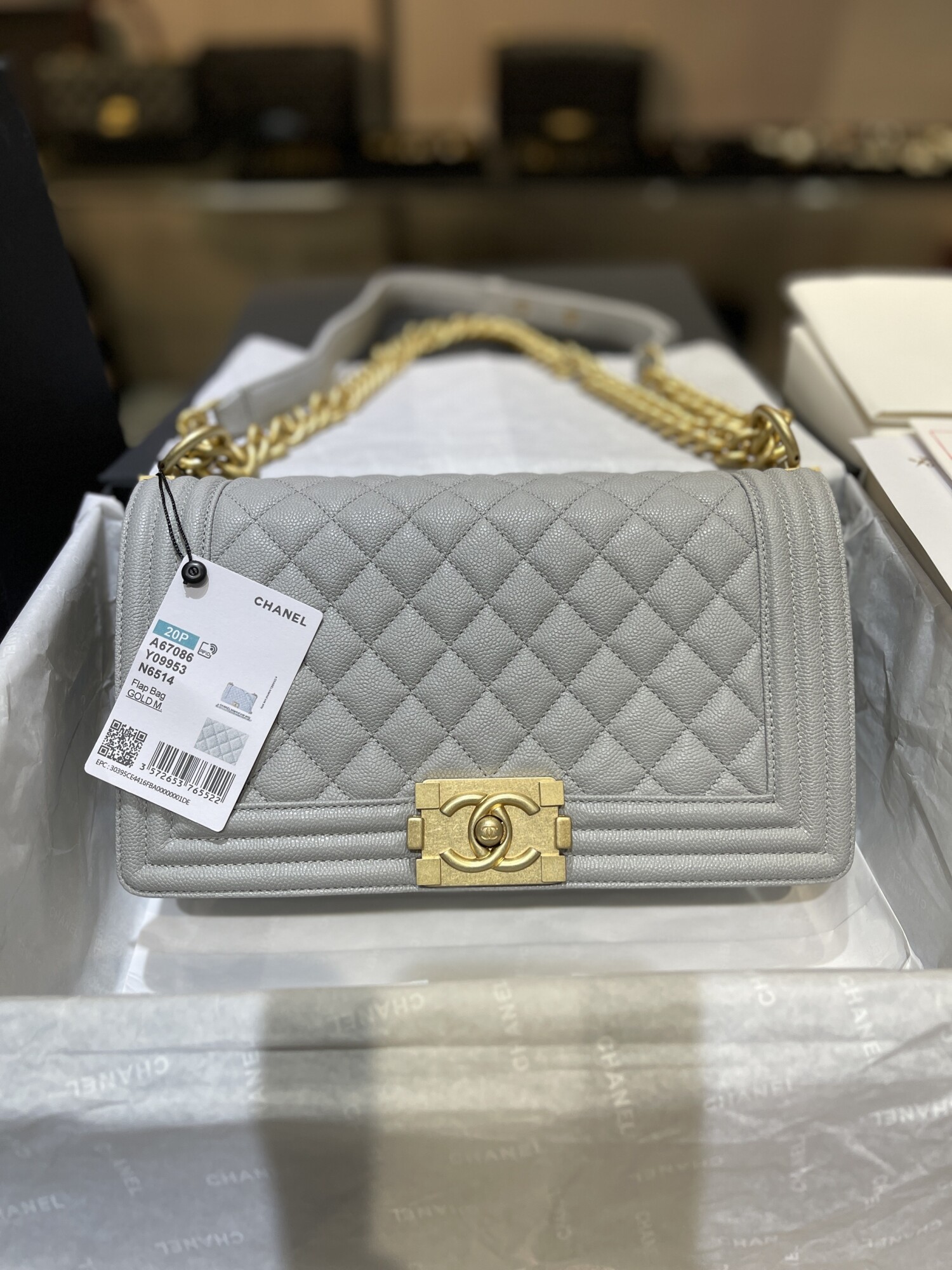 Chanel Leboy 25 Caviar Gray
