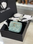 Chanel Mini Vanity With Ball Chain Light Green
