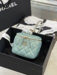Chanel Mini Vanity With Ball Chain Light Green
