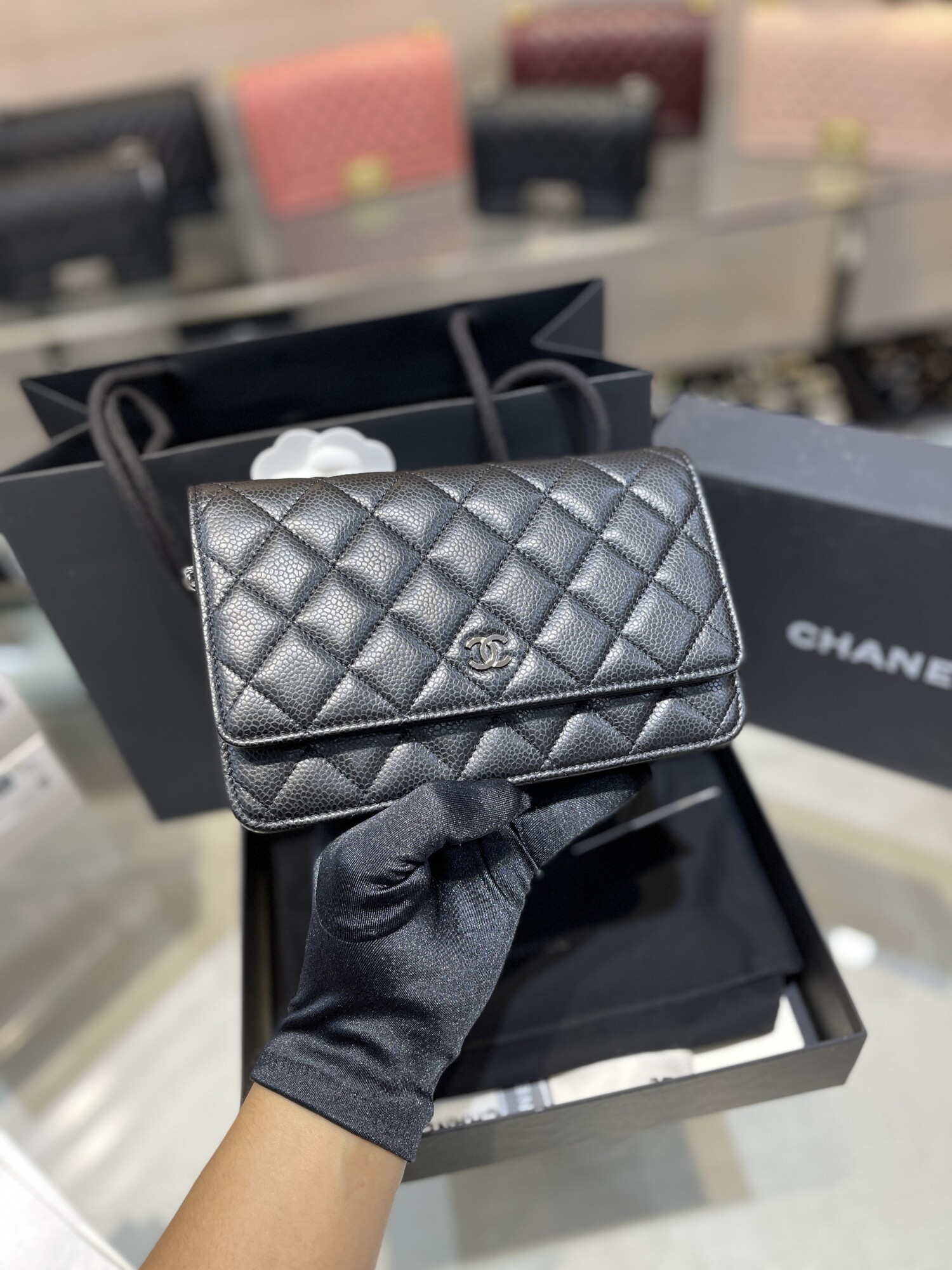 Chanel Mini Woc Limited Sliver Chain