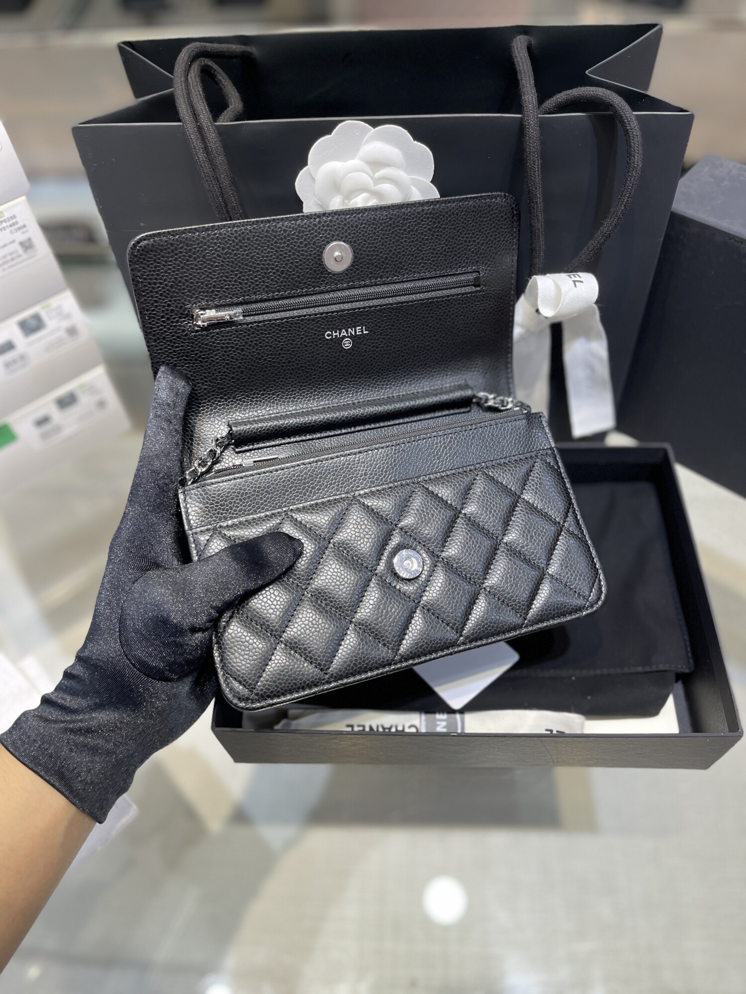 Chanel Mini Woc Limited Sliver Chain