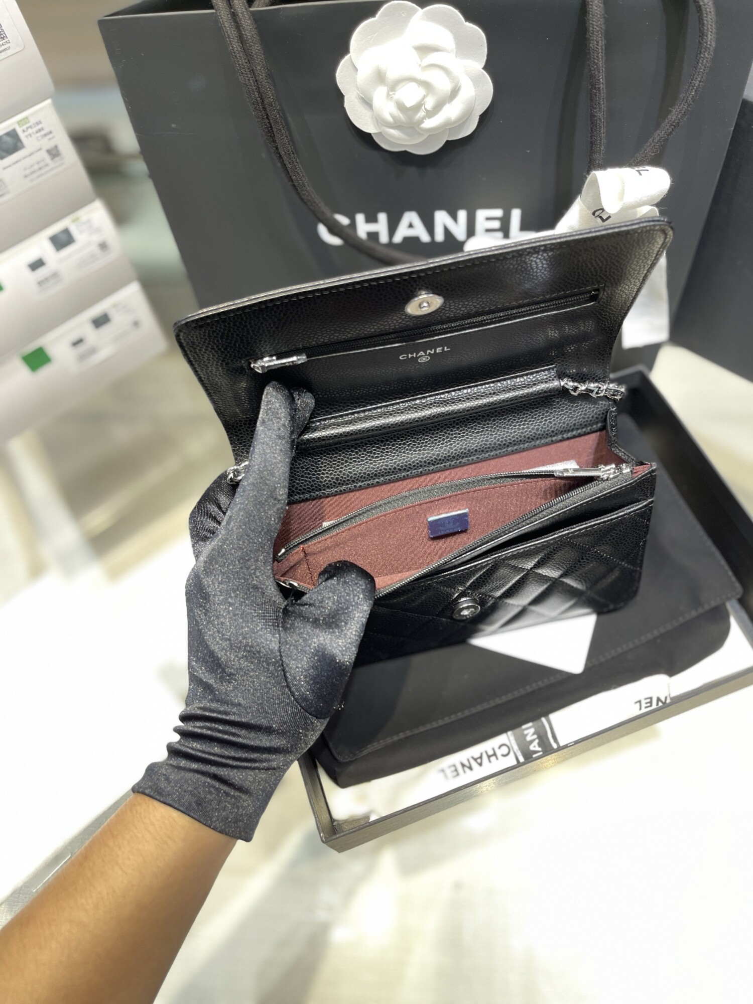 Chanel Mini Woc Limited Sliver Chain