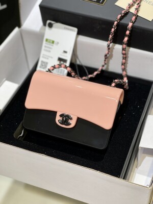 Chanel Plastic Bag Pink N Black