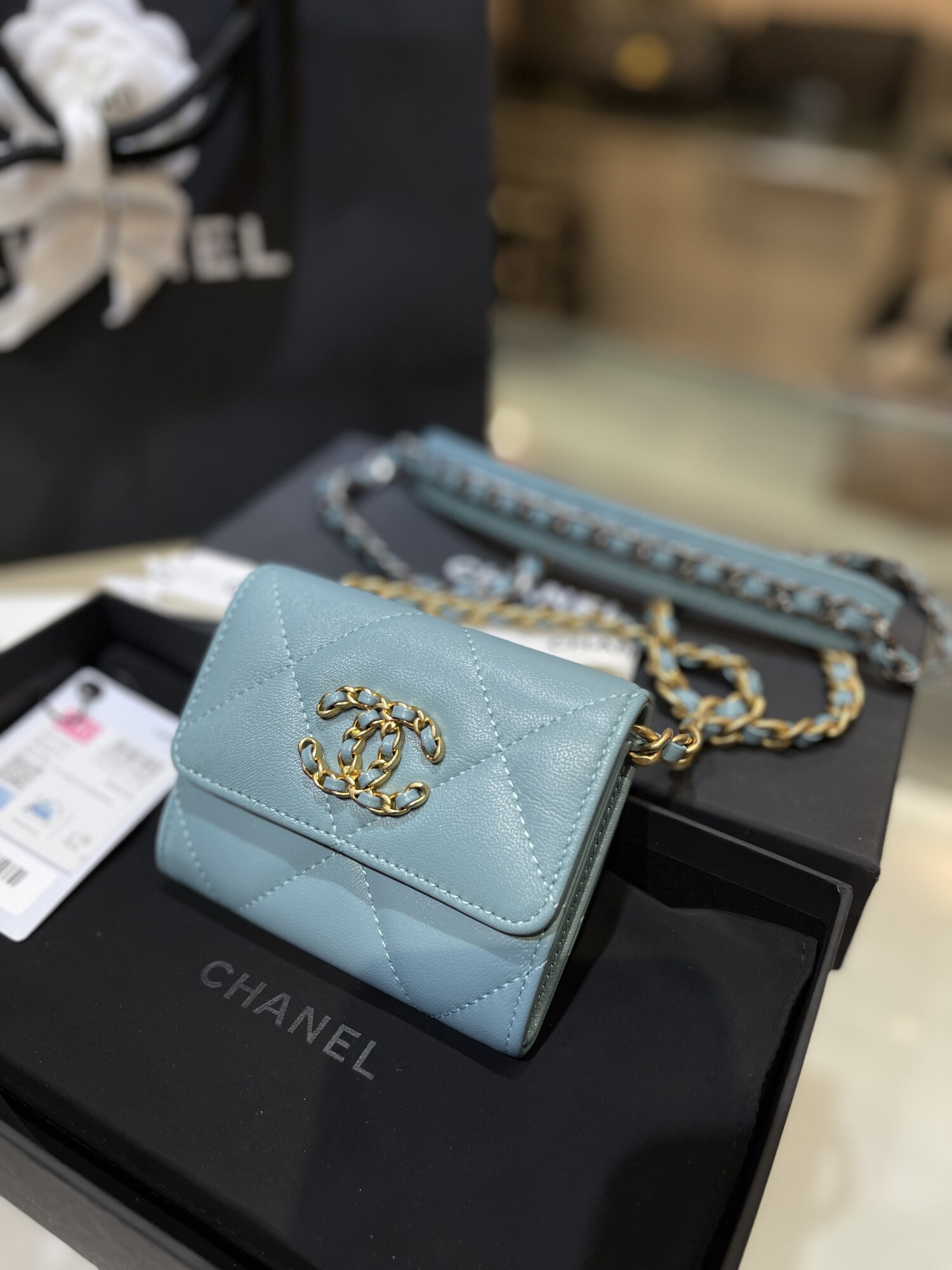 Chanel Wallet With Chain Blue