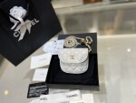 Mini Chanel Bag With Ball Chain White Pearl