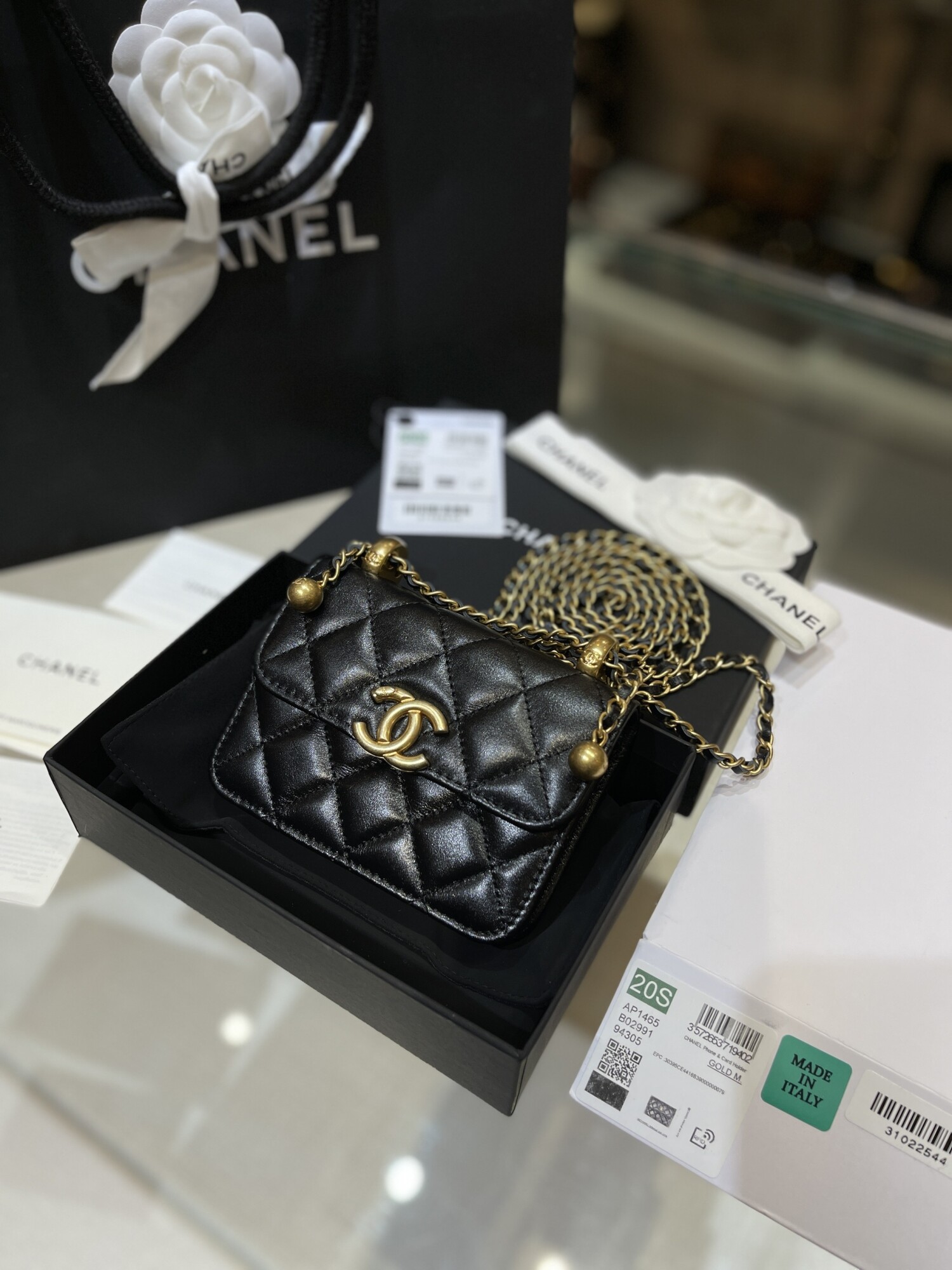 Mini Woc Chanel 12 With Ball Chain