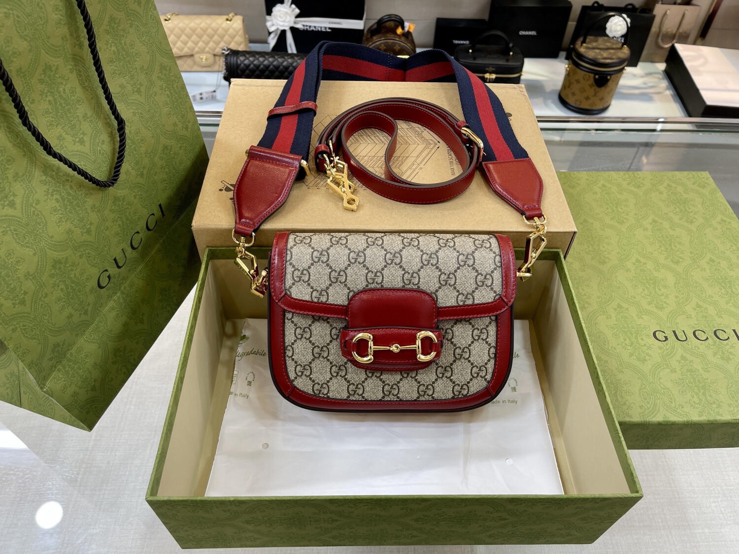 Gucci 1955 Horsebit Mini 20 Red