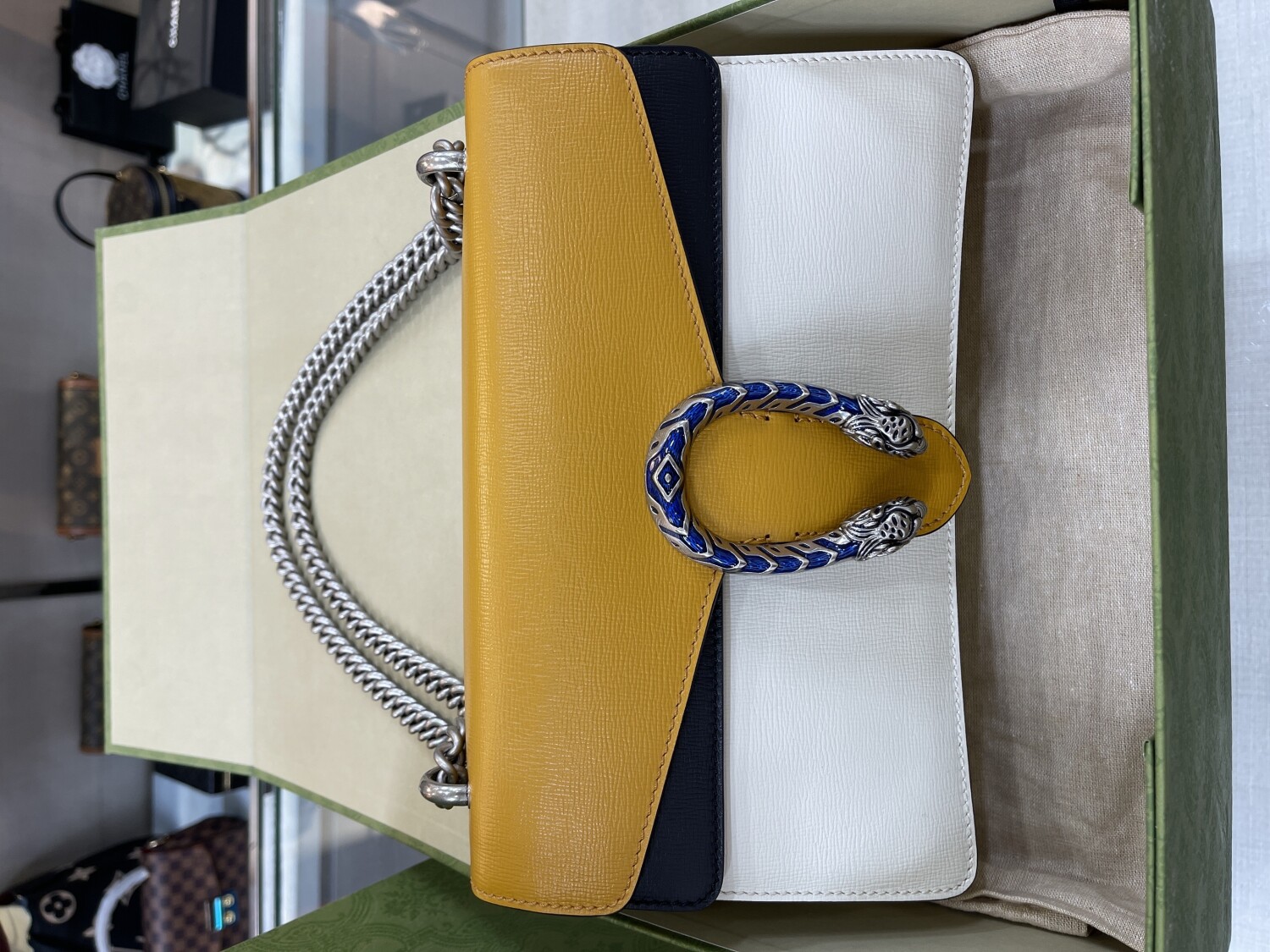Gucci Dionysus 28 Blue Chain Yellow