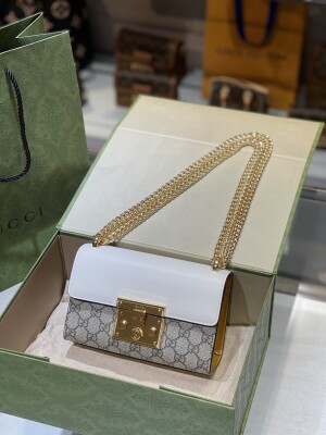 Gucci Lock White Yellow Chain