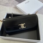 Celine Chain Bag Triomphe In Shiny Calfskin