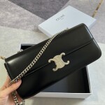 Celine Chain Bag Triomphe In Shiny Calfskin