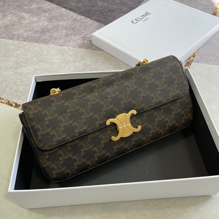 Celine Chain Bag Triomphe In Triomphe Canvas