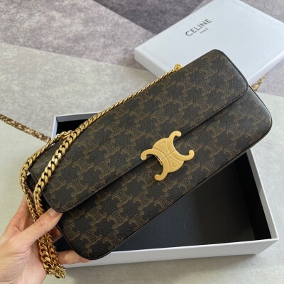 Celine Chain Bag Triomphe In Triomphe Canvas