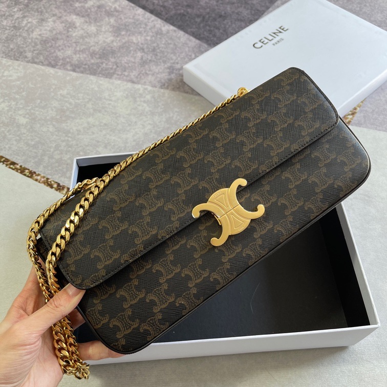 Celine Chain Bag Triomphe In Triomphe Canvas