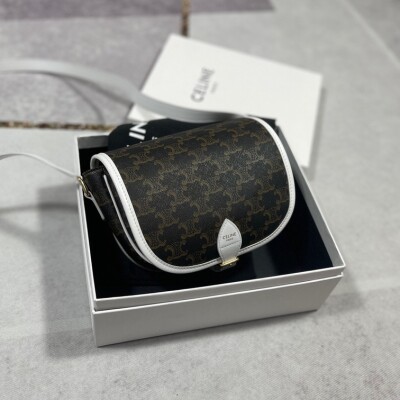 Celine Medium Folco Bag In Triomphe Canvas