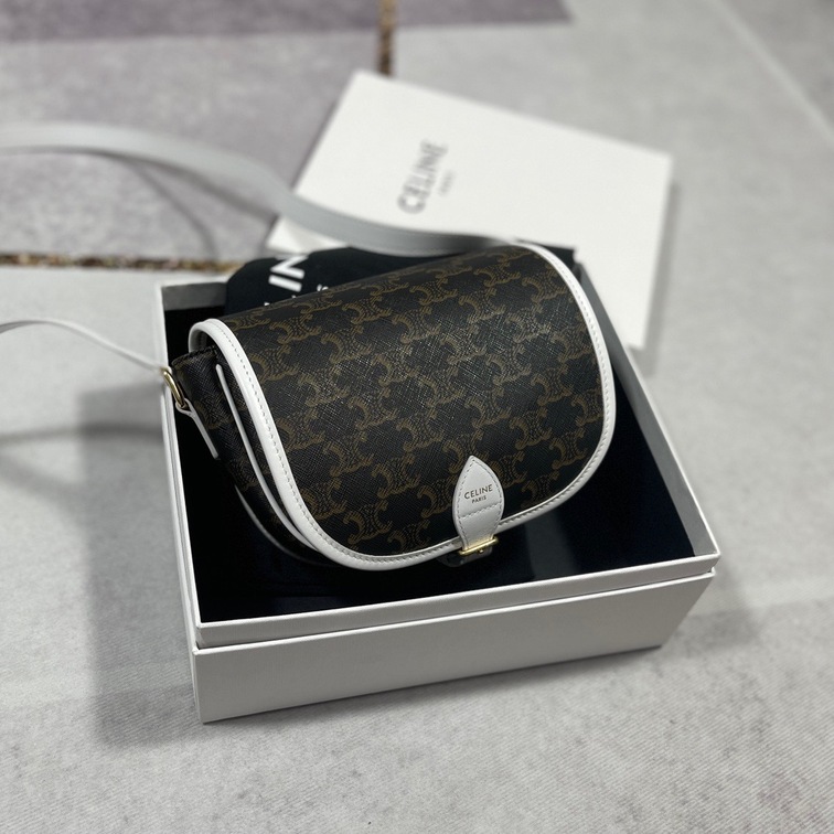 Celine Medium Folco Bag In Triomphe Canvas