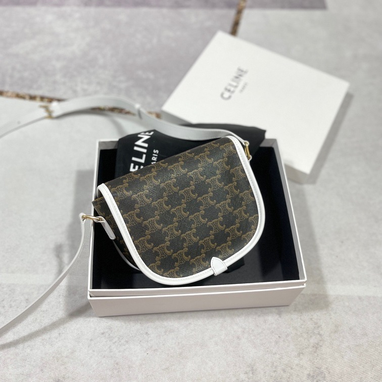 Celine Medium Folco Bag In Triomphe Canvas
