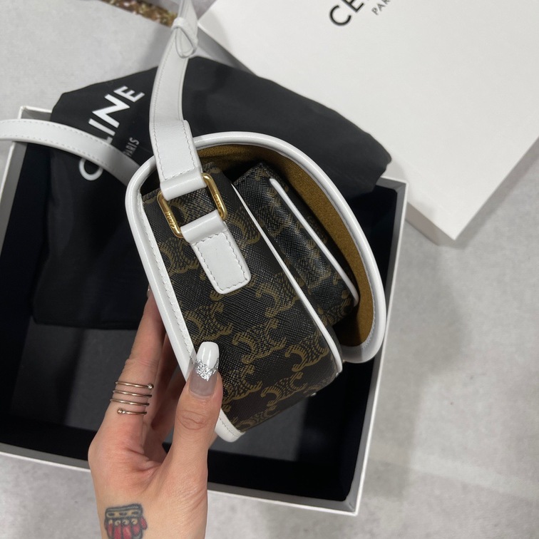 Celine Medium Folco Bag In Triomphe Canvas