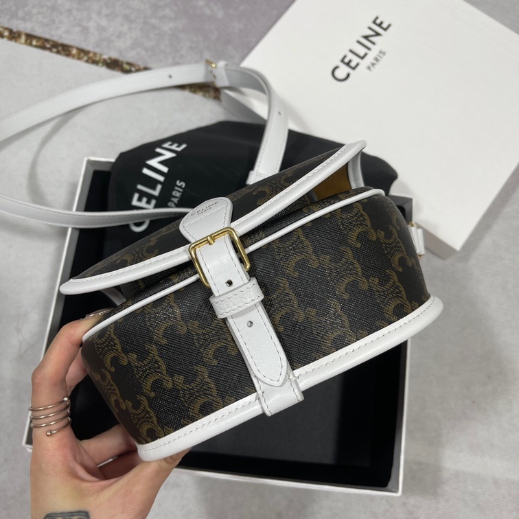 Celine Medium Folco Bag In Triomphe Canvas