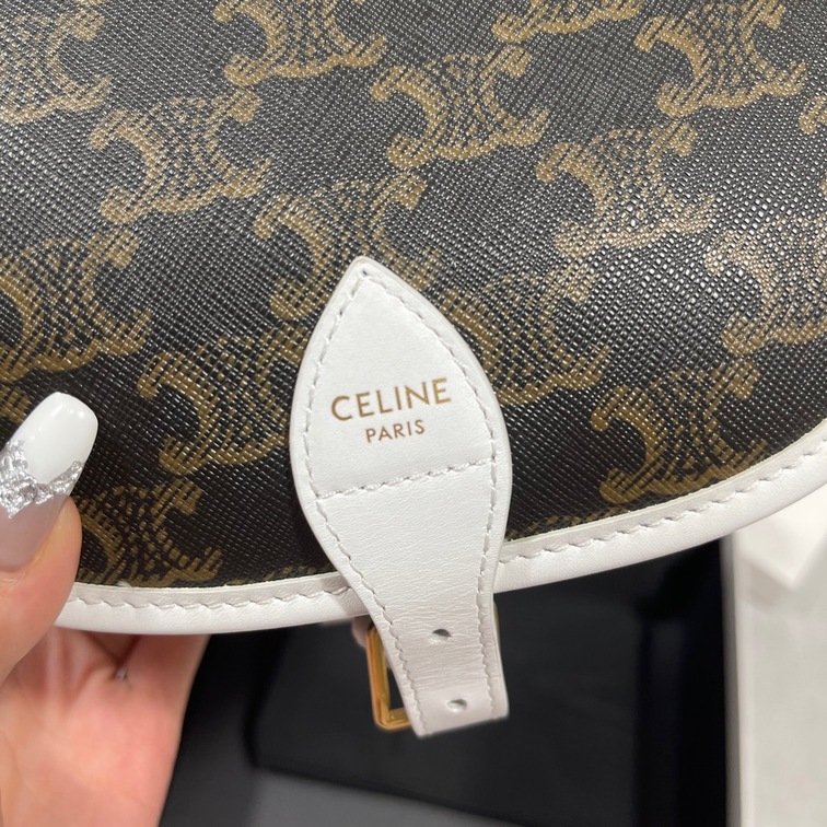 Celine Medium Folco Bag In Triomphe Canvas