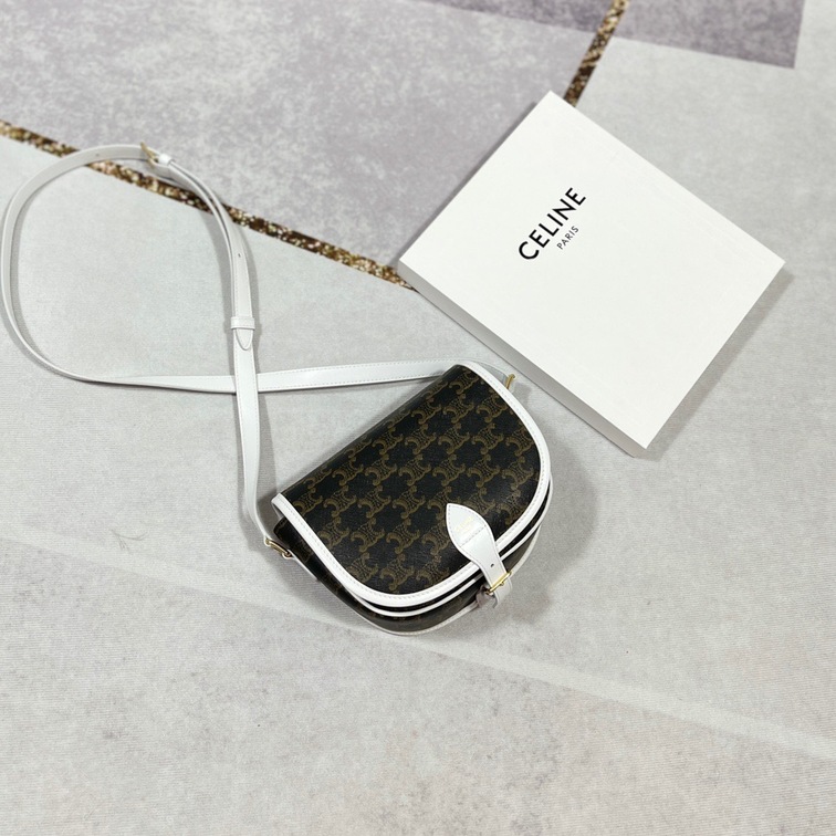 Celine Medium Folco Bag In Triomphe Canvas