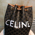 Celine Medium Sailor Bag In Triomphe Canvas With Celine Print
