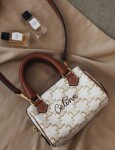 Celine Mini Boston Bag With Celine Cursive