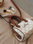 Celine Mini Boston Bag With Celine Cursive