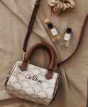 Celine Mini Boston Bag With Celine Cursive