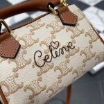 Celine Mini Boston Bag With Celine Cursive