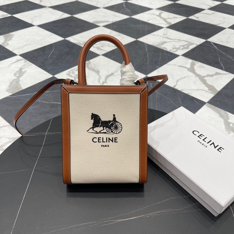 Celine Mini Vertical Cabas Celine In Textile