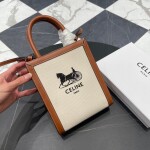 Celine Mini Vertical Cabas Celine In Textile