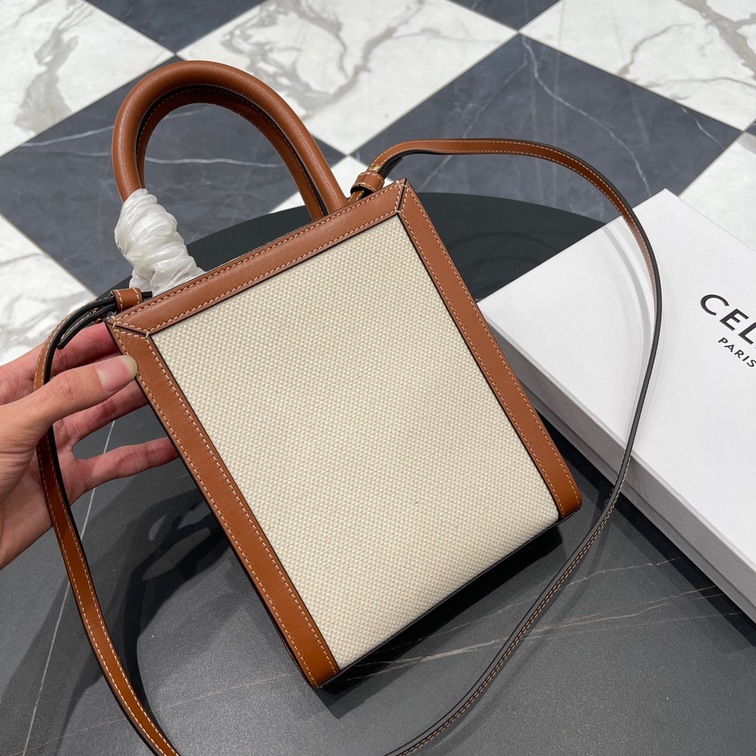 Celine Mini Vertical Cabas Celine In Textile