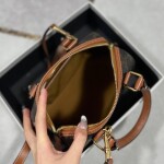 Celine Small Boston In Triomphe Canvas And Calfskin Tan
