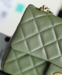 Lambskin Quilted Mini Cc Pearl Crush Rectangular Flap