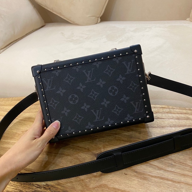 Clutch Box Monogram Coated Canvas Leather