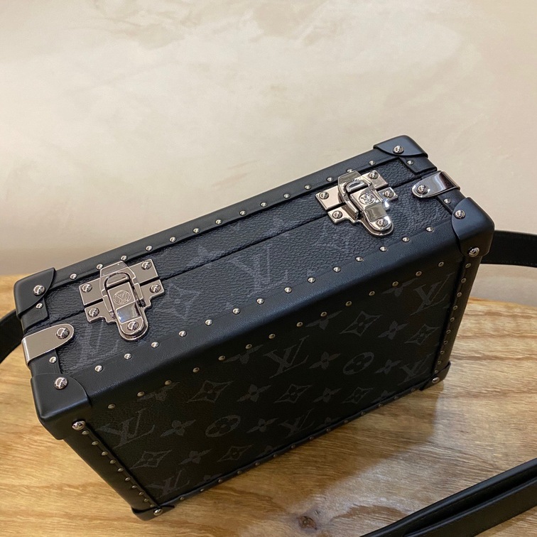 Clutch Box Monogram Coated Canvas Leather