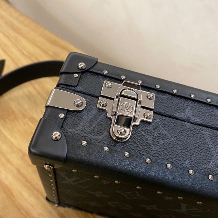 Clutch Box Monogram Coated Canvas Leather