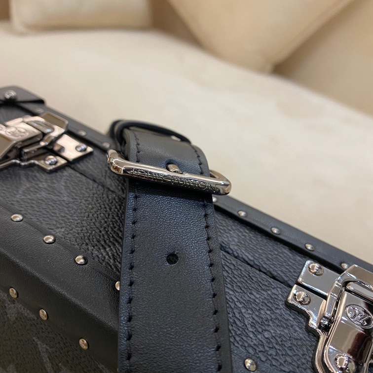 Clutch Box Monogram Coated Canvas Leather