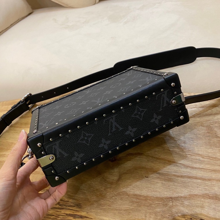 Clutch Box Monogram Coated Canvas Leather