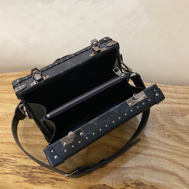 Clutch Box Monogram Coated Canvas Leather