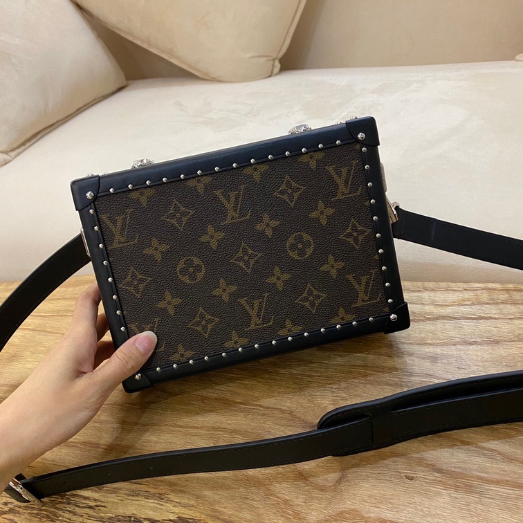 Clutch Box Monogram Coated Canvas Leather